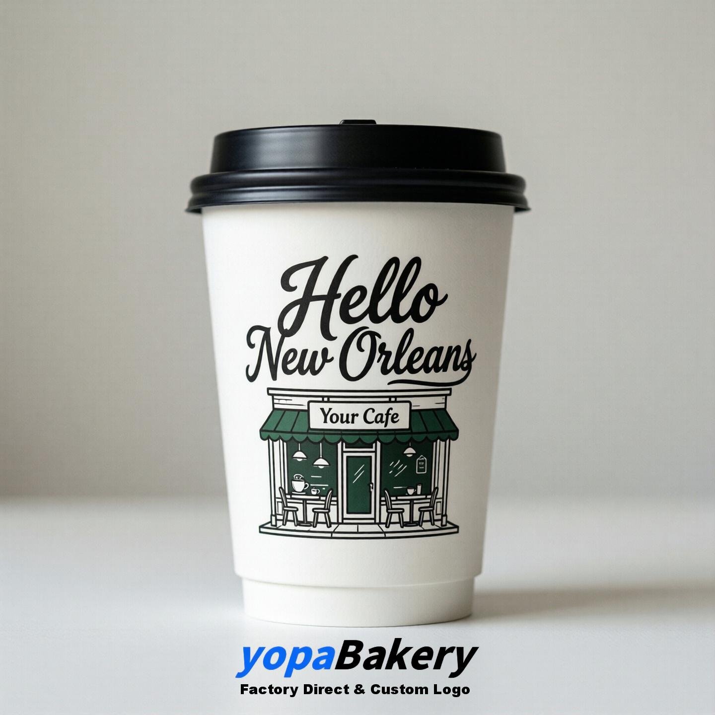 Welcome to New Orleans Printed Paper Coffee Cups | New Orleans Coffee Packaging Design Firm