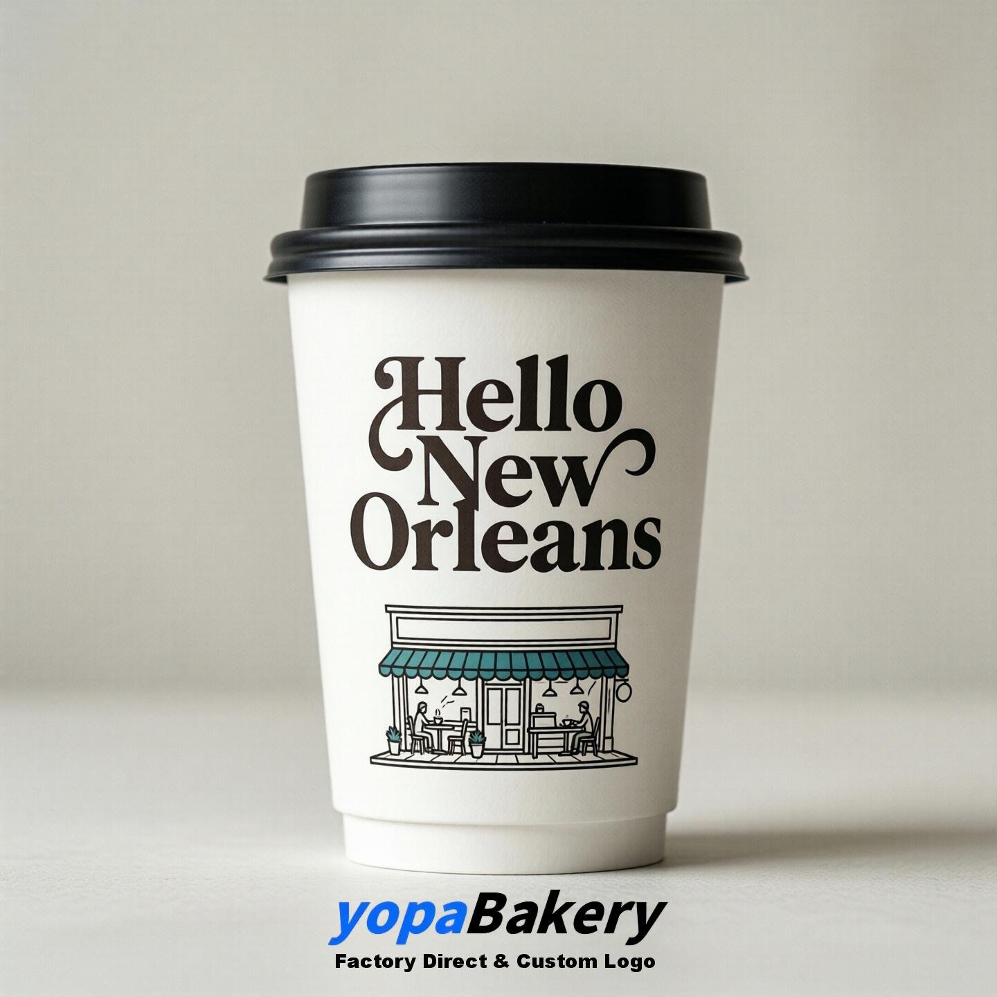 Welcome to New Orleans Printed Paper Coffee Cups | New Orleans Coffee Packaging Design Firm