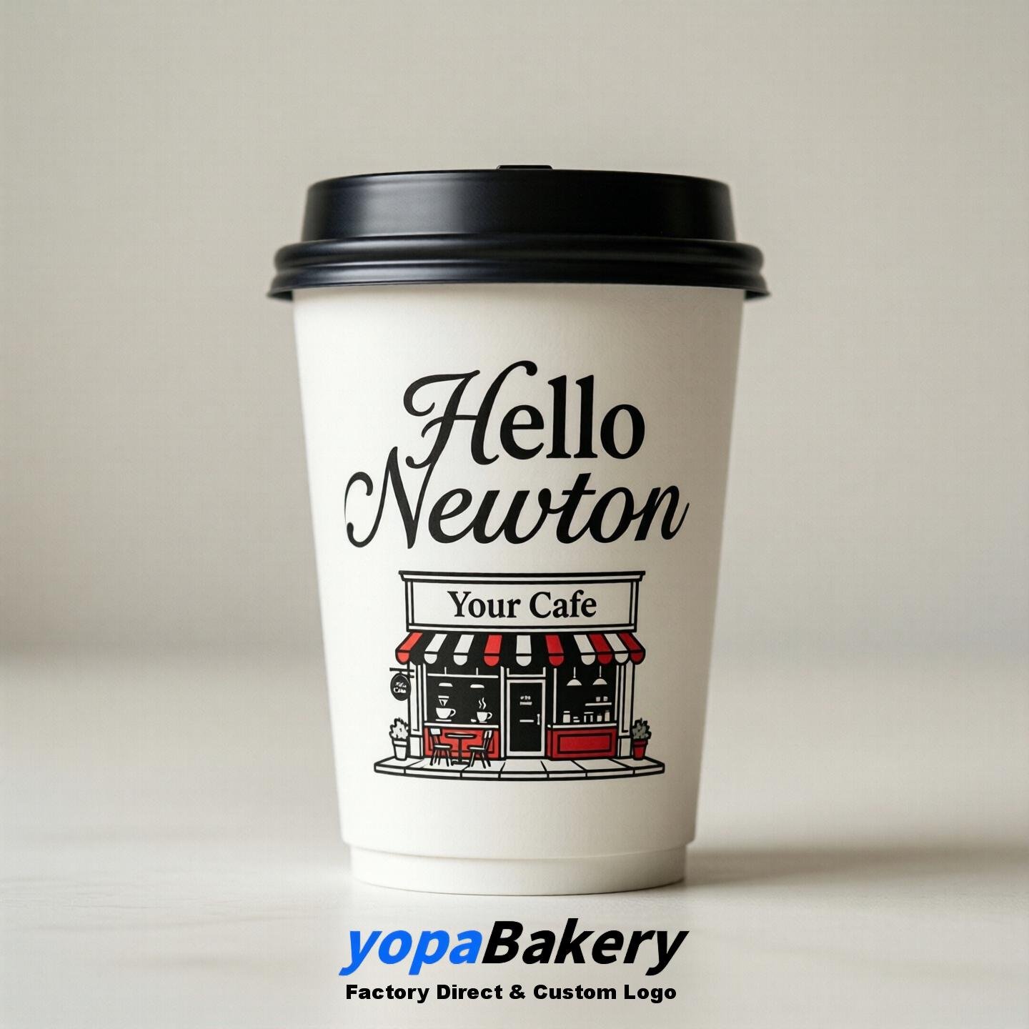 'Hello Newton' Paper Coffee Cups | Newton Cafe Packaging Design Agency
