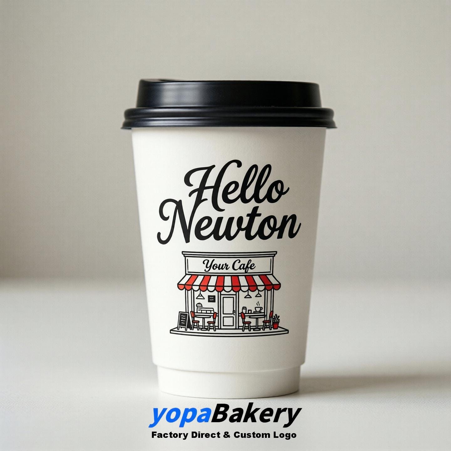 'Hello Newton' Paper Coffee Cups | Newton Cafe Packaging Design Agency