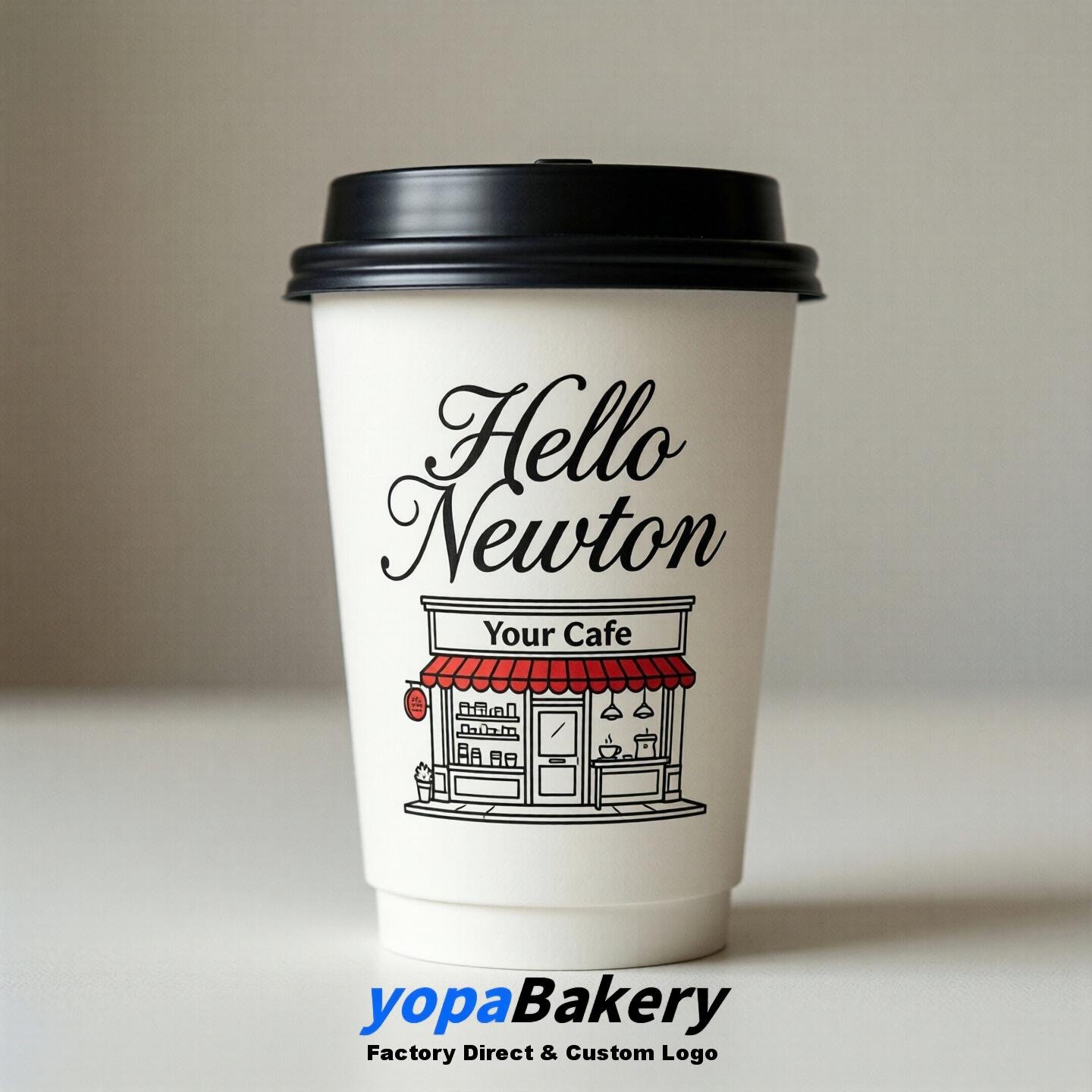 'Hello Newton' Paper Coffee Cups | Newton Cafe Packaging Design Agency