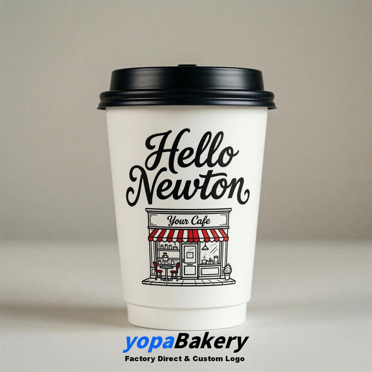 'Hello Newton' Paper Coffee Cups | Newton Cafe Packaging Design Agency