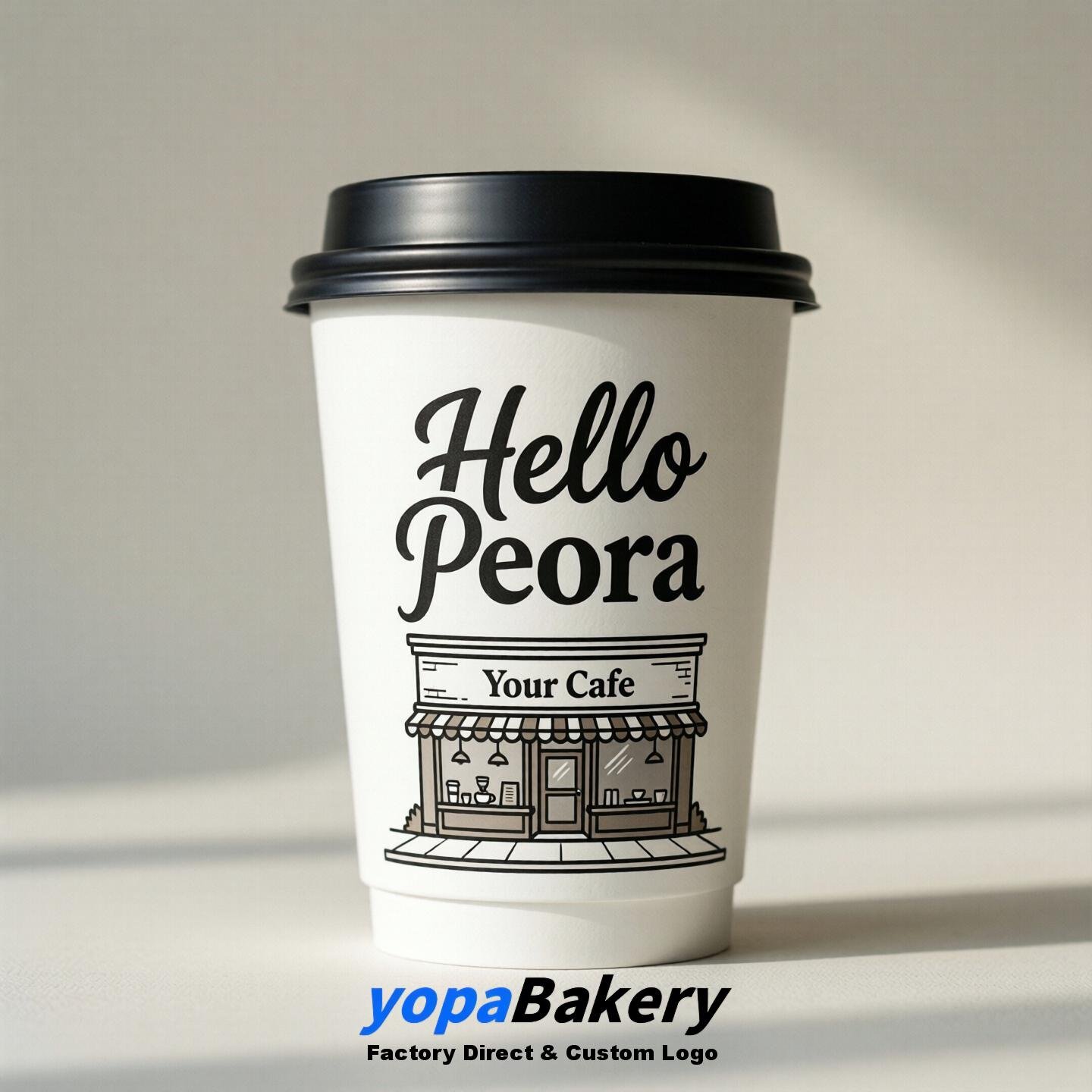 Welcome to Peoria Printed Paper Coffee Cups | Peoria Cafe Packaging Designer