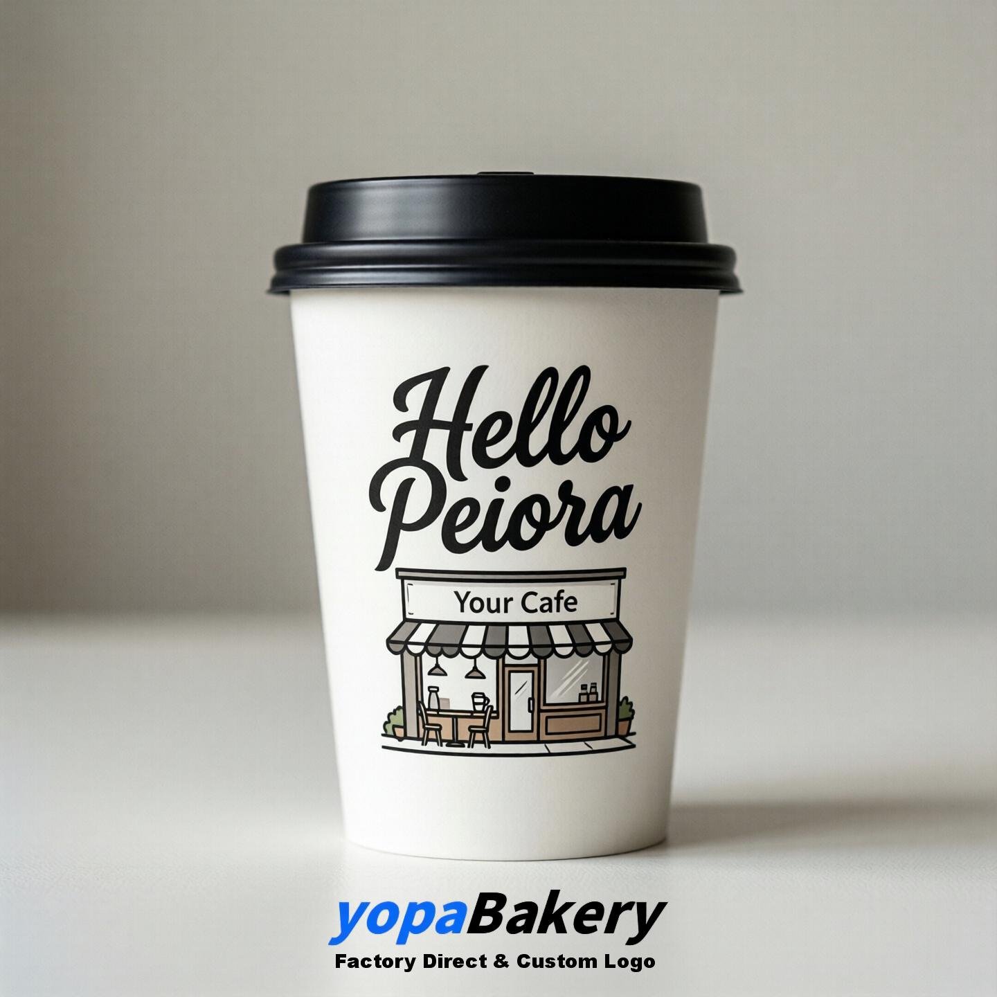 Welcome to Peoria Printed Paper Coffee Cups | Peoria Cafe Packaging Designer