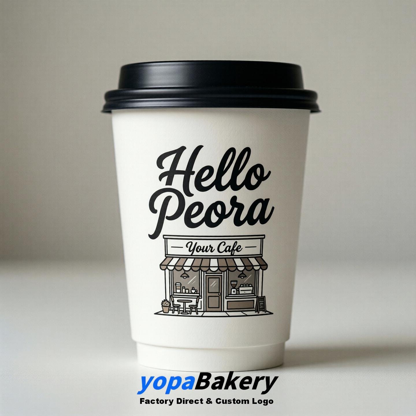 Welcome to Peoria Printed Paper Coffee Cups | Peoria Cafe Packaging Designer