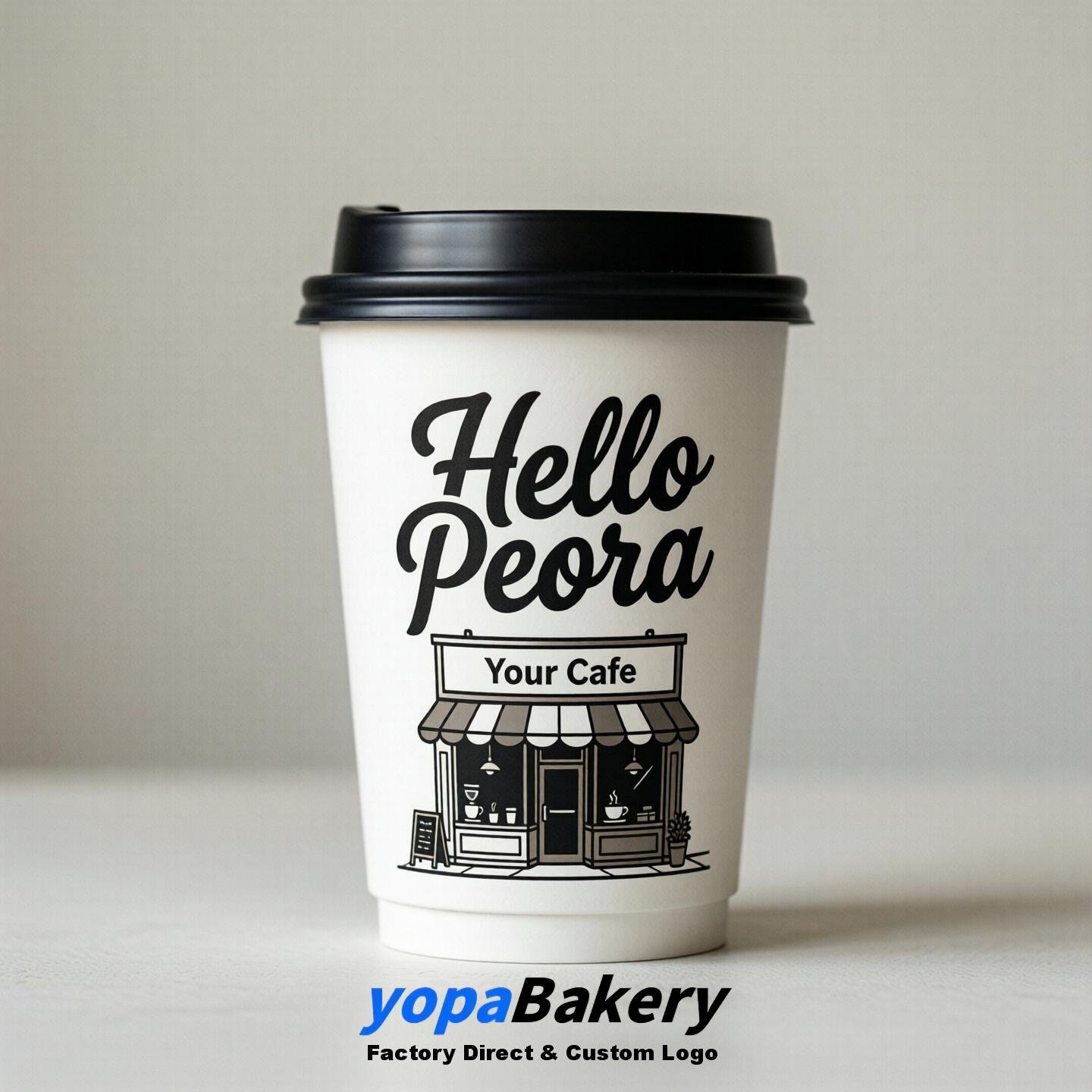 Welcome to Peoria Printed Paper Coffee Cups | Peoria Cafe Packaging Designer