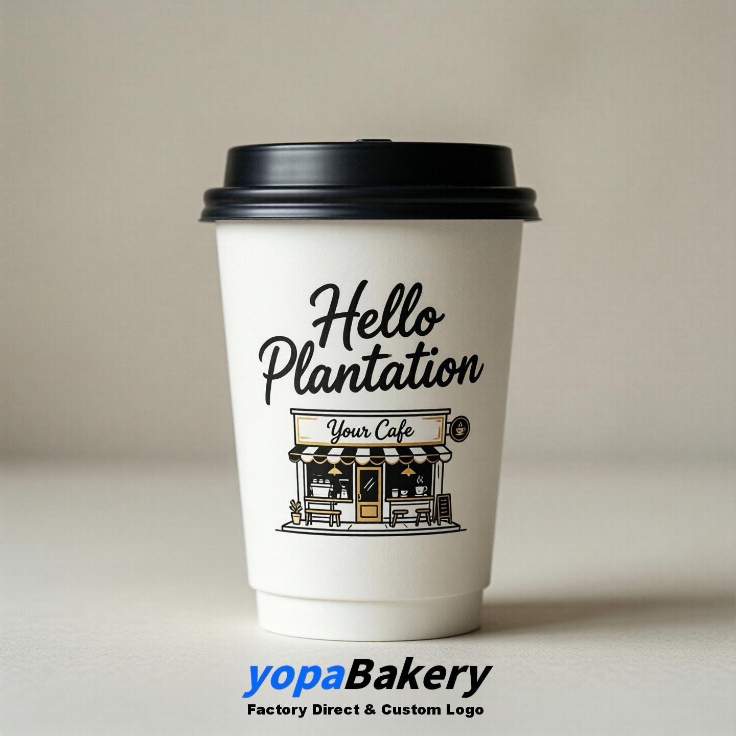 'Hello Plantation' Paper Coffee Cups | Plantation Cafe Packaging Design Agency