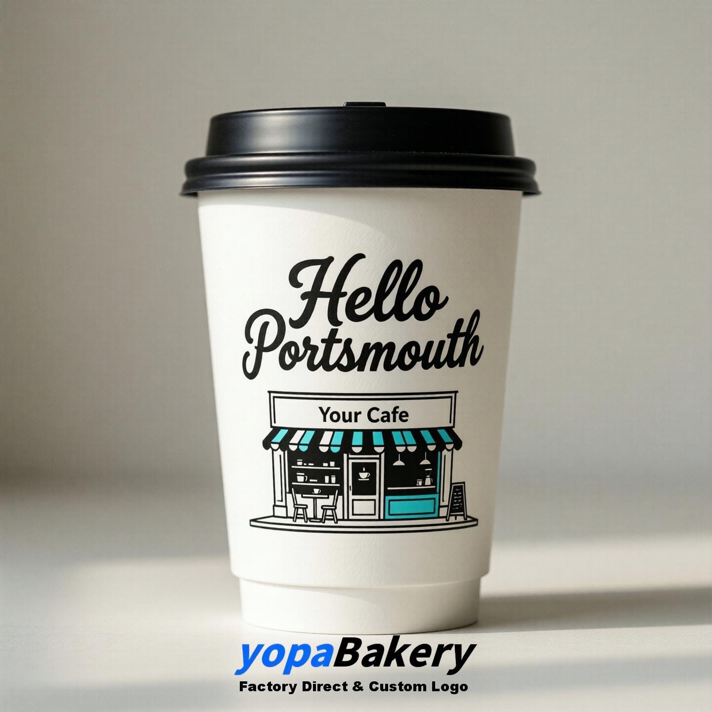 'Hello Portsmouth' Paper Coffee Cups | Portsmouth Cafe Packaging Design Agency