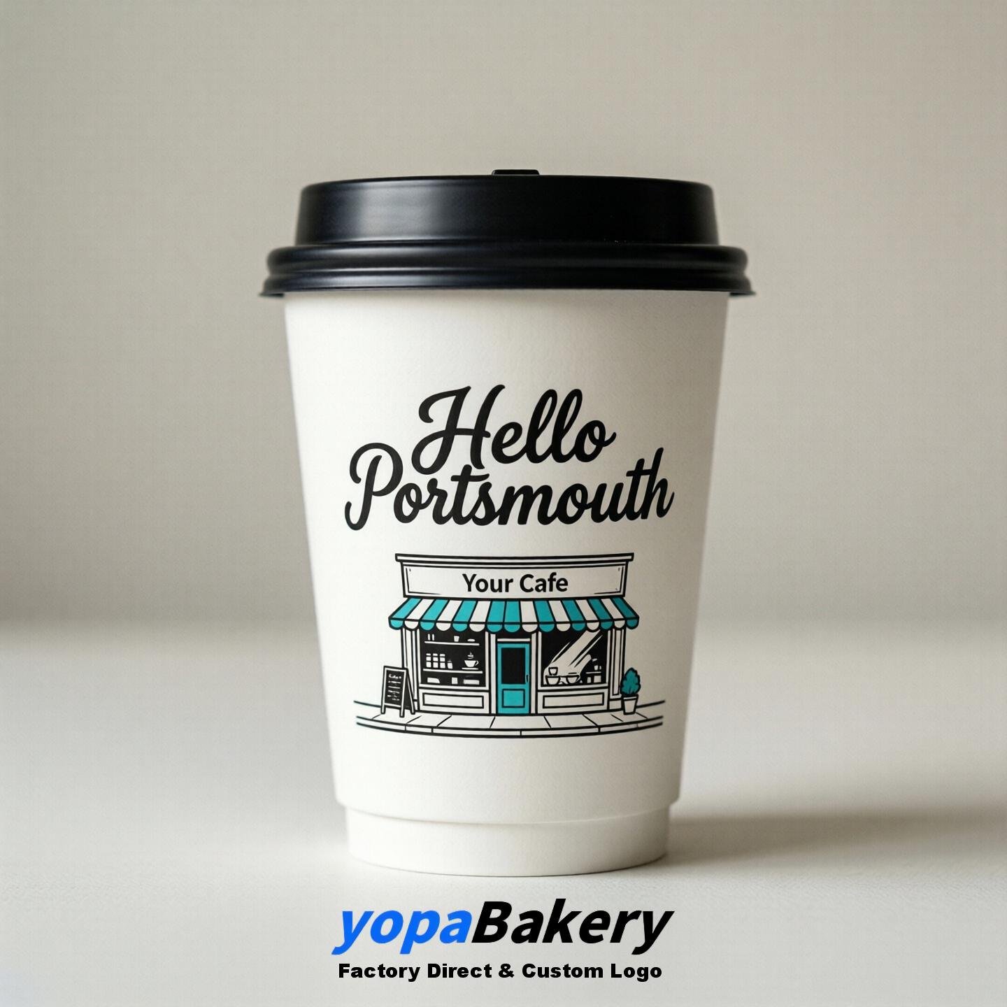 'Hello Portsmouth' Paper Coffee Cups | Portsmouth Cafe Packaging Design Agency