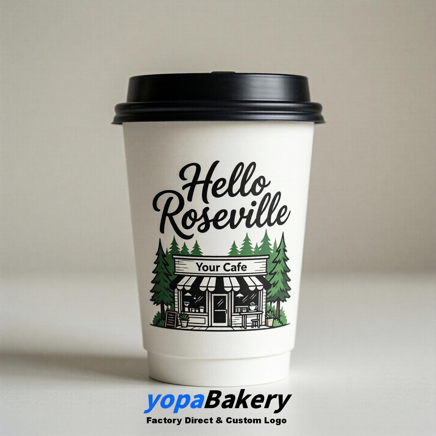 Welcome to Roseville Printed Paper Coffee Cups | Roseville Cafe Packaging Designer