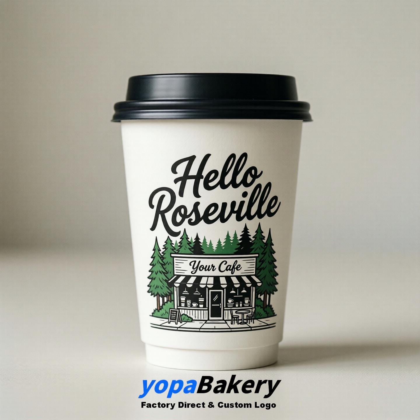 Welcome to Roseville Printed Paper Coffee Cups | Roseville Cafe Packaging Designer