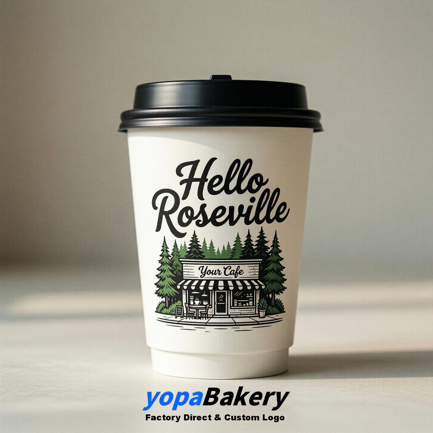 Welcome to Roseville Printed Paper Coffee Cups | Roseville Cafe Packaging Designer