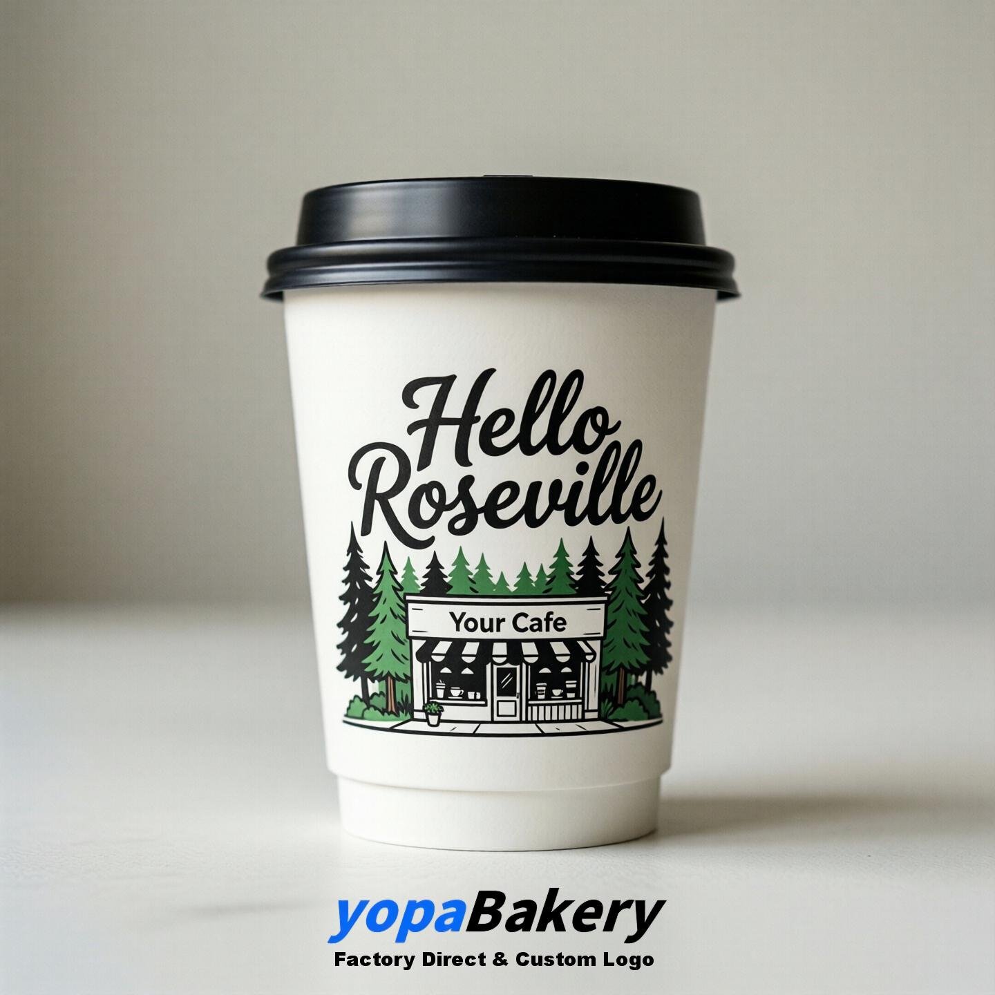 Welcome to Roseville Printed Paper Coffee Cups | Roseville Cafe Packaging Designer