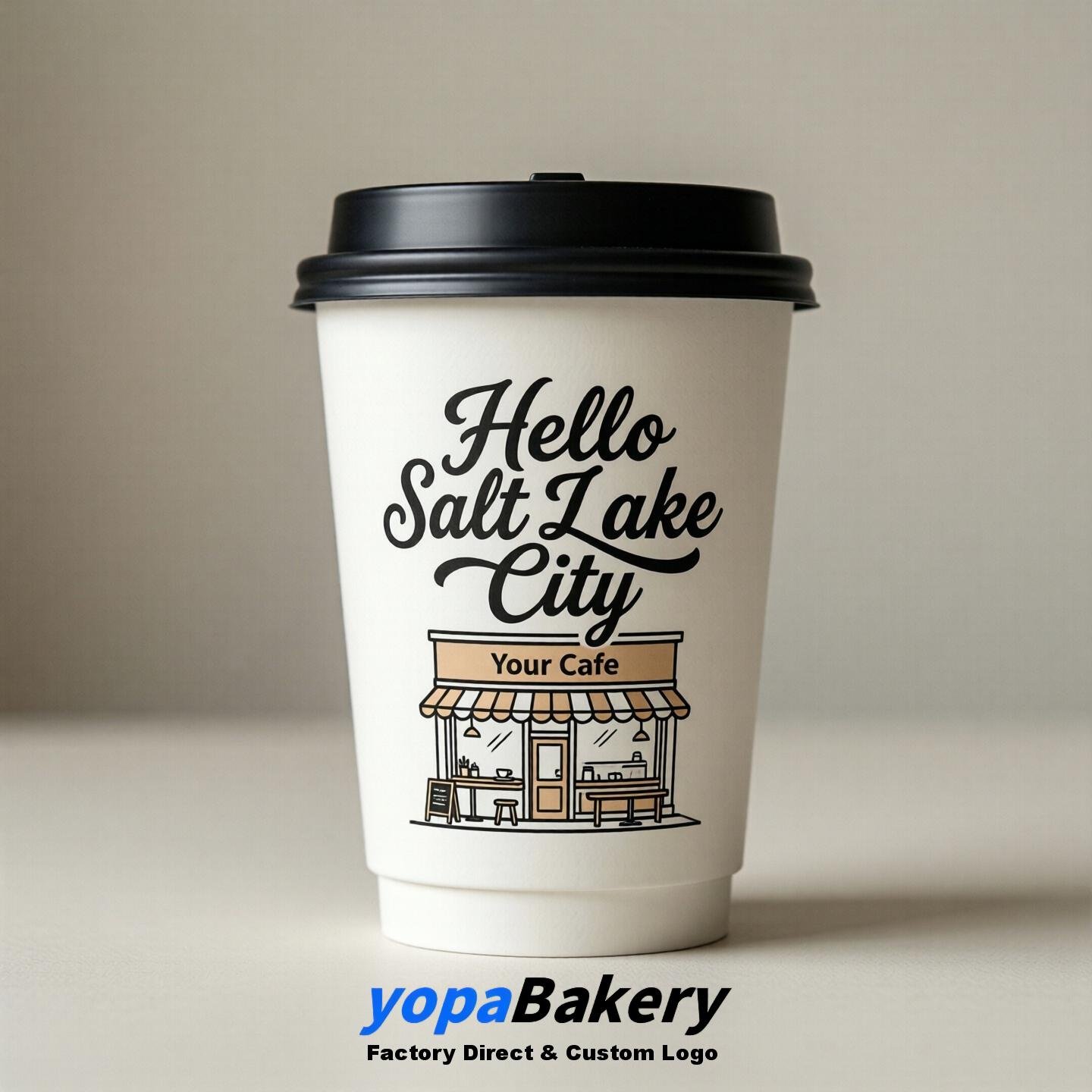 Welcome to Salt Lake City Printed Paper Coffee Cups | Salt Lake City Cafe Packaging Designer