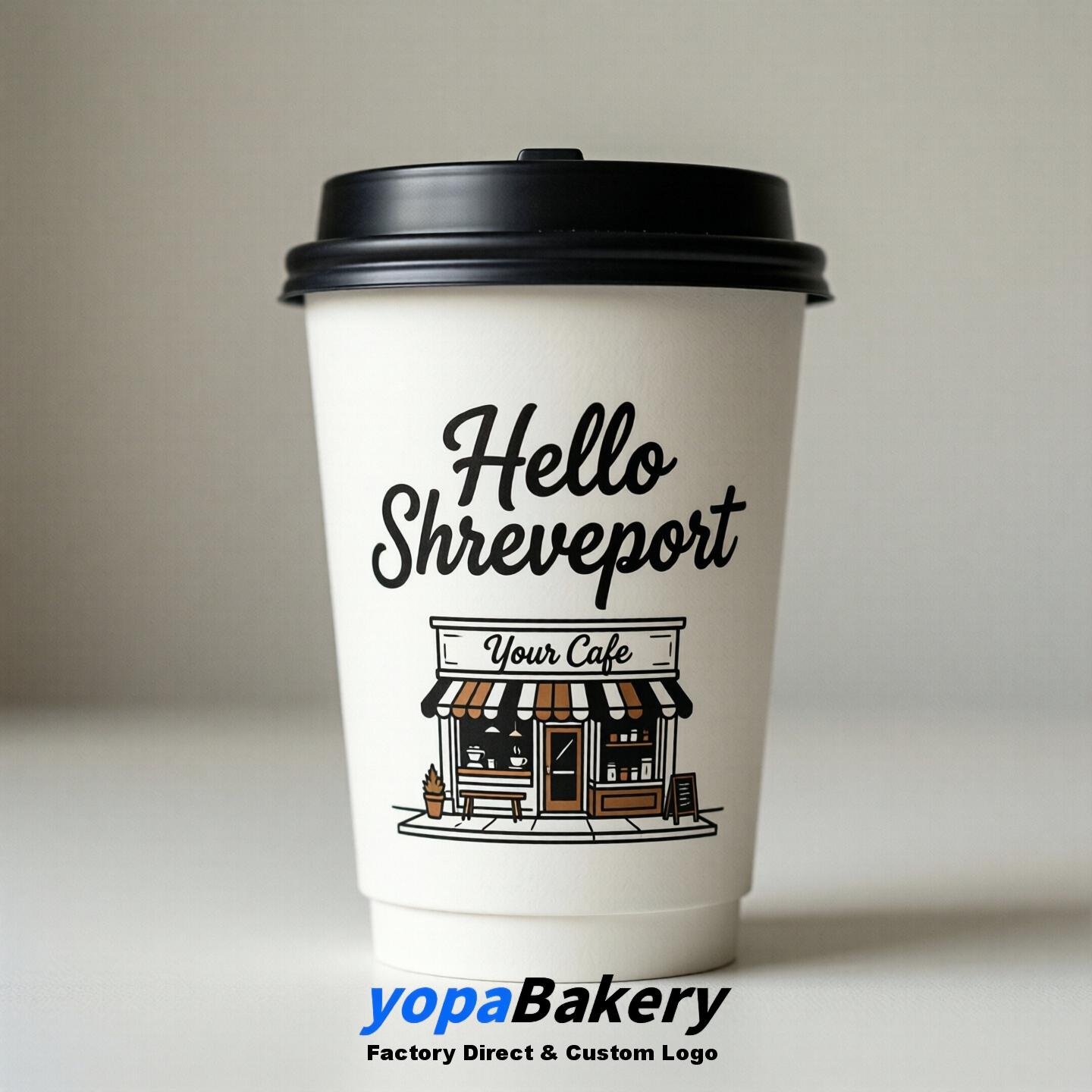 Welcome to Shreveport Printed Paper Coffee Cups | Shreveport Cafe Packaging Designer