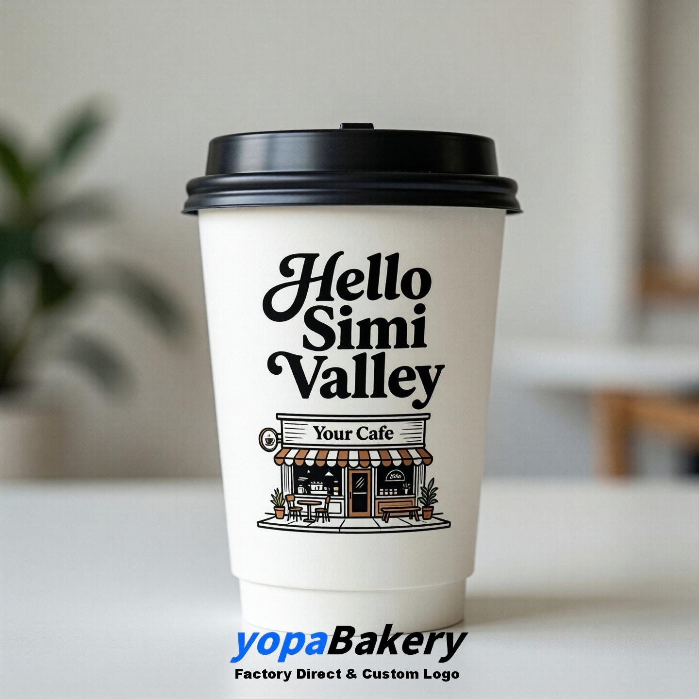 'Welcome to Simi Valley' Paper Coffee Cups | Simi Valley Cafe Packaging Design Firm