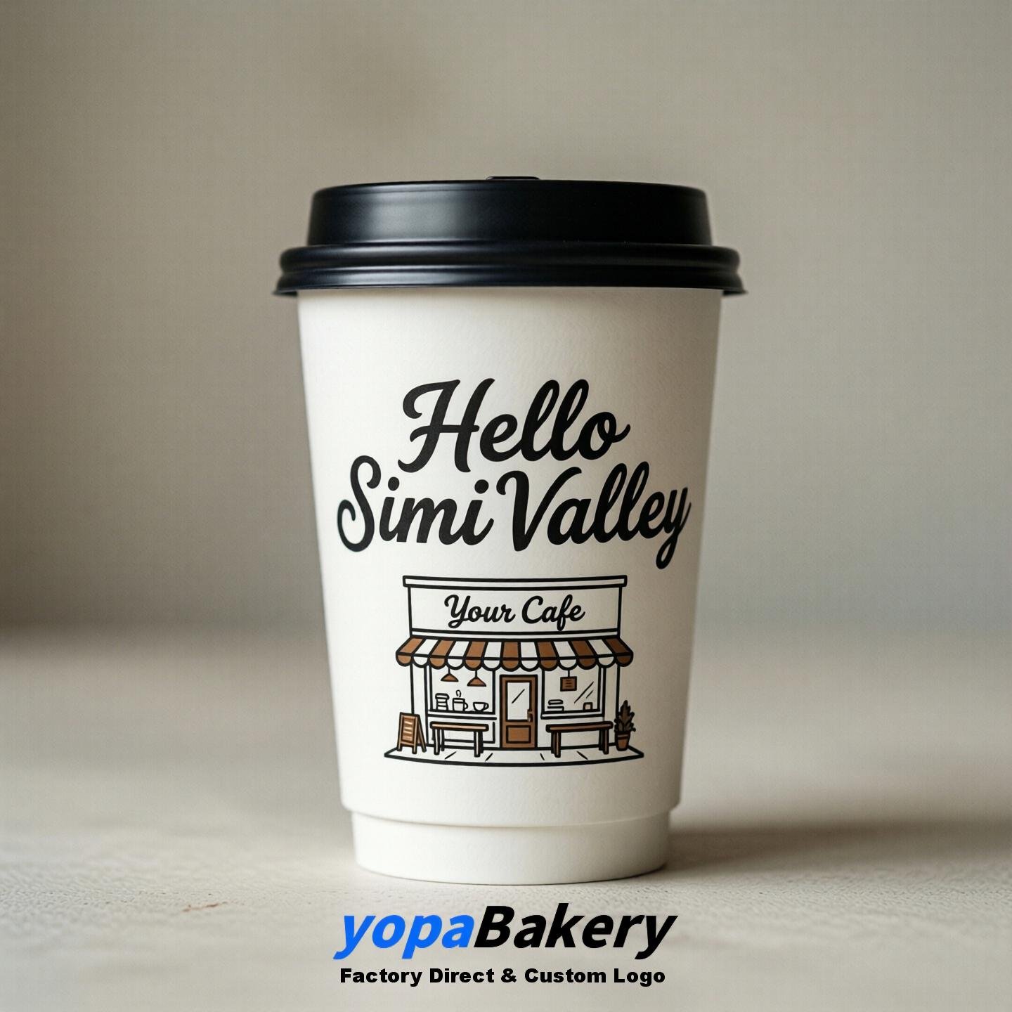'Welcome to Simi Valley' Paper Coffee Cups | Simi Valley Cafe Packaging Design Firm