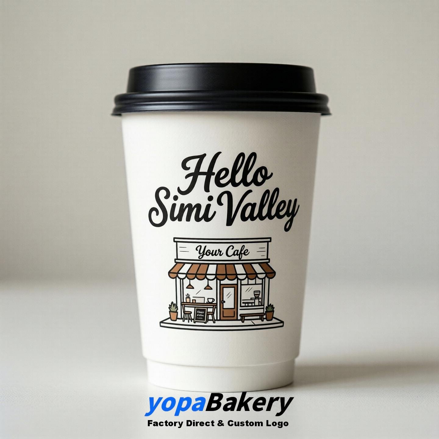 'Welcome to Simi Valley' Paper Coffee Cups | Simi Valley Cafe Packaging Design Firm