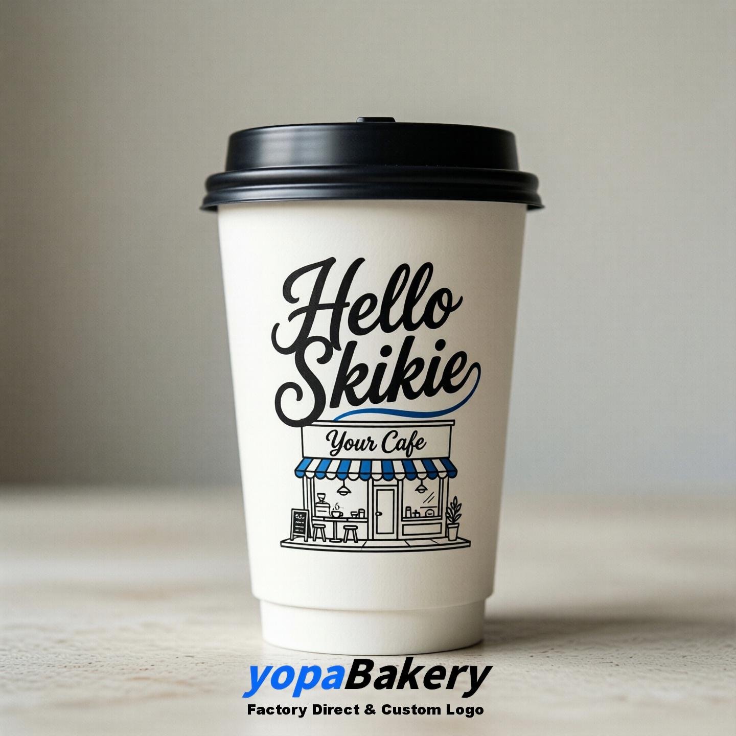 'Hello Skokie' Paper Coffee Cups | Skokie Cafe Packaging Design Agency