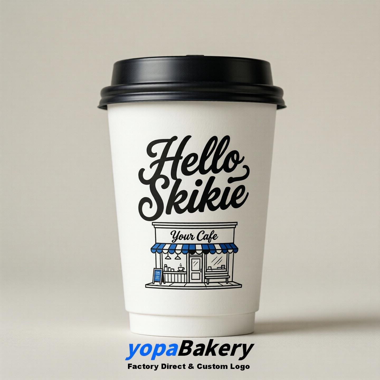 'Hello Skokie' Paper Coffee Cups | Skokie Cafe Packaging Design Agency