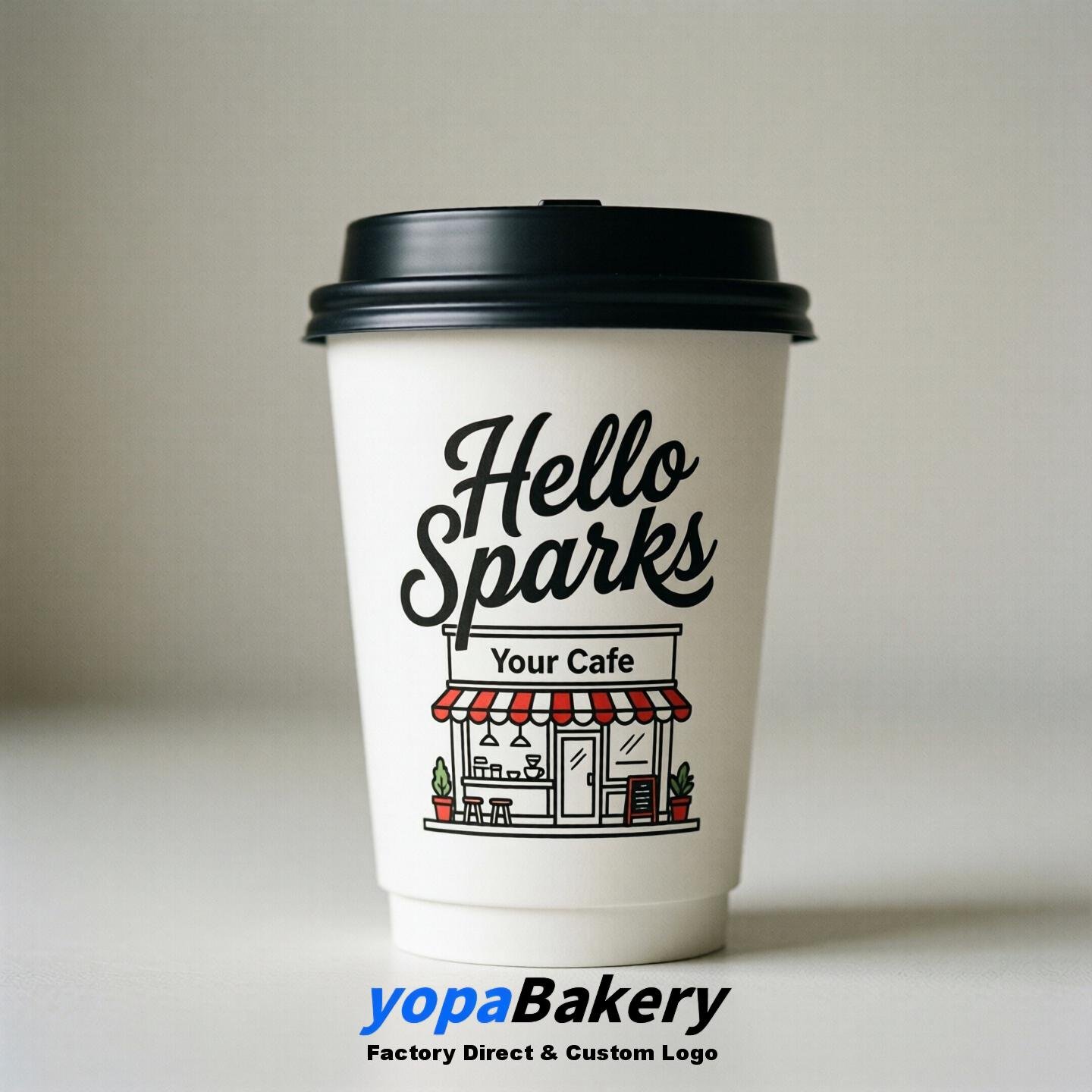'Hello Sparks' Paper Coffee Cups | Sparks Cafe Packaging Design Agency