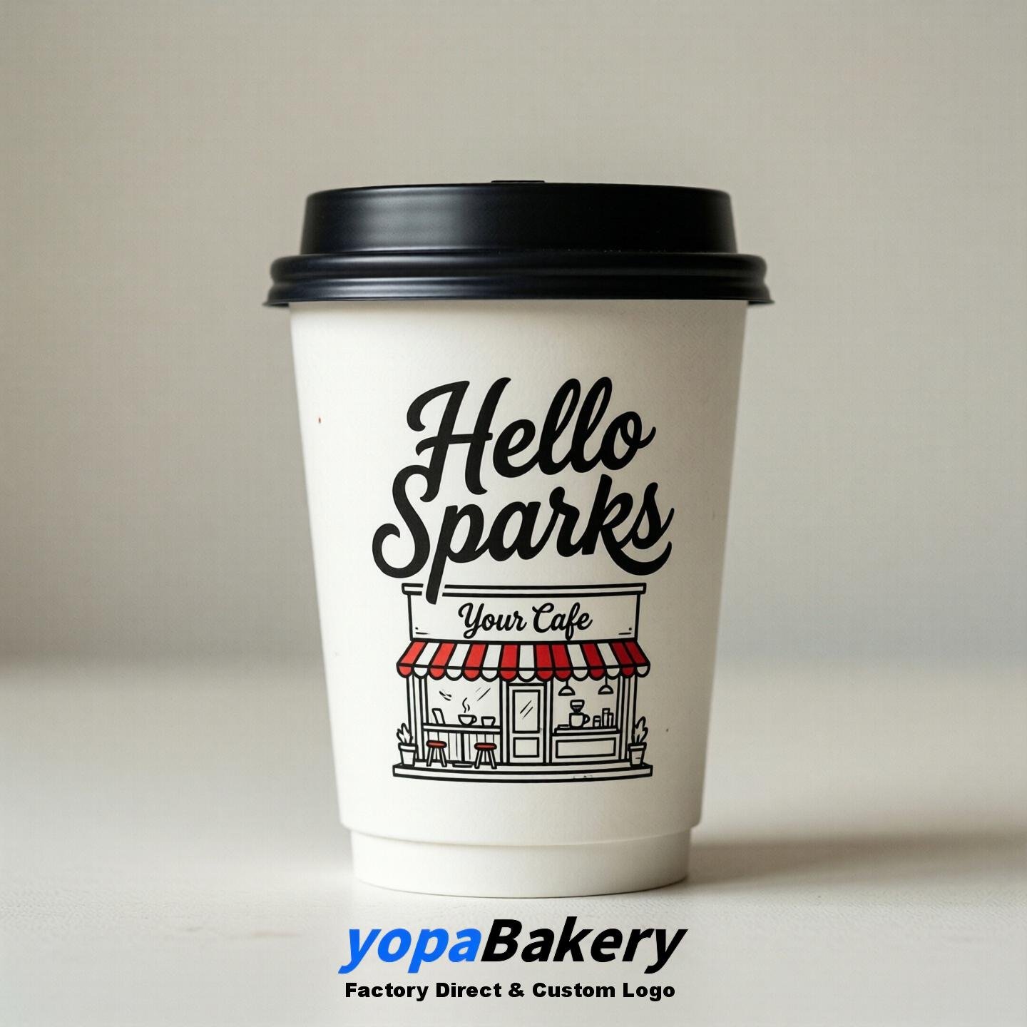 'Hello Sparks' Paper Coffee Cups | Sparks Cafe Packaging Design Agency