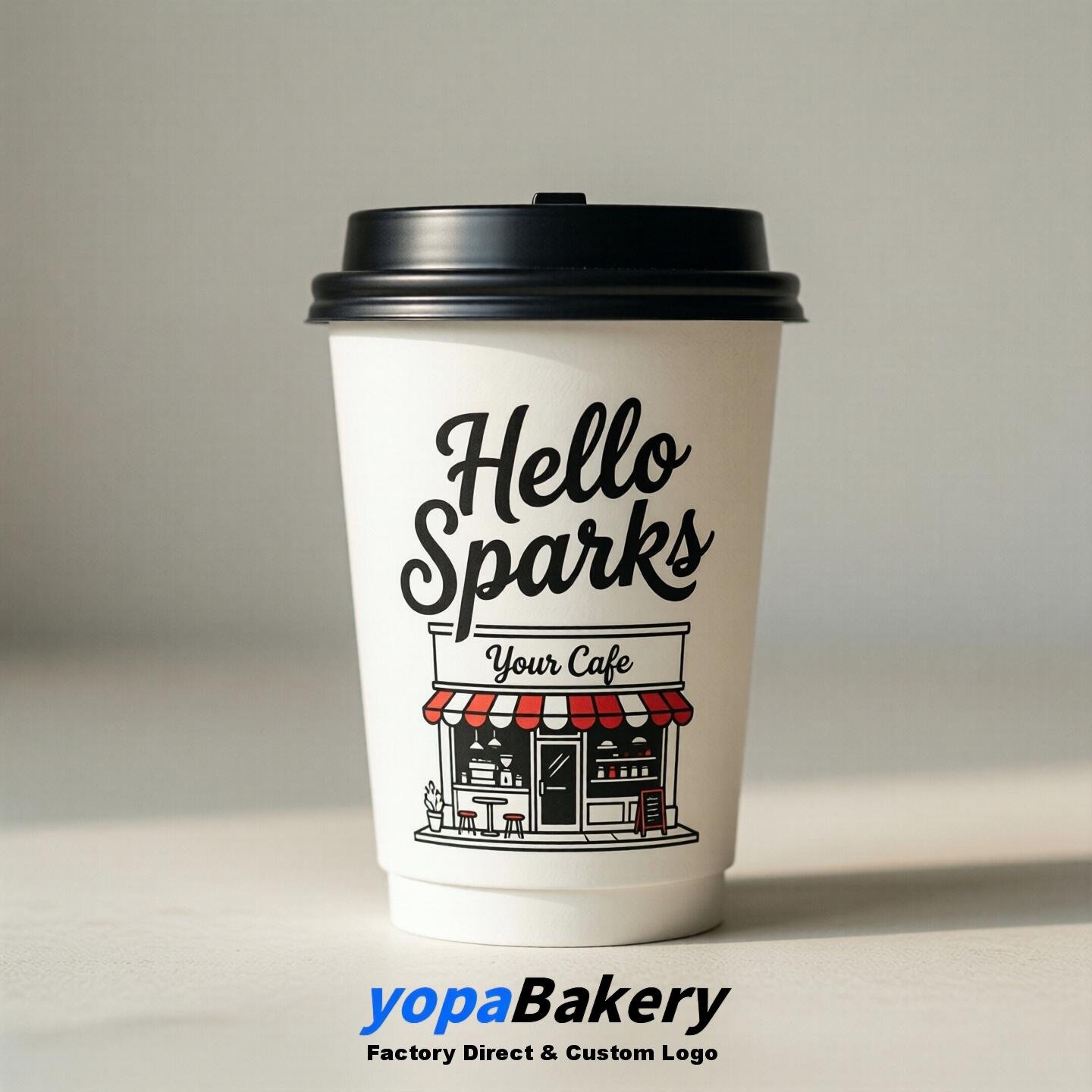 'Hello Sparks' Paper Coffee Cups | Sparks Cafe Packaging Design Agency