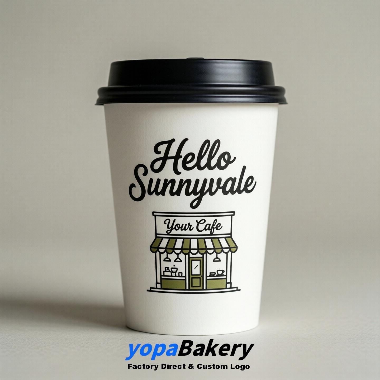 Welcome to Sunnyvale Printed Paper Coffee Cups | Sunnyvale Cafe Packaging Designer
