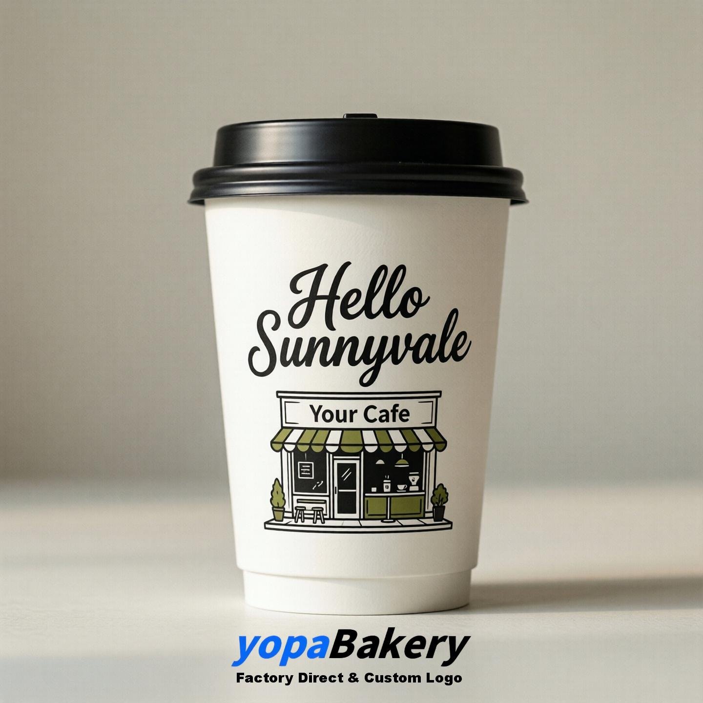 Welcome to Sunnyvale Printed Paper Coffee Cups | Sunnyvale Cafe Packaging Designer