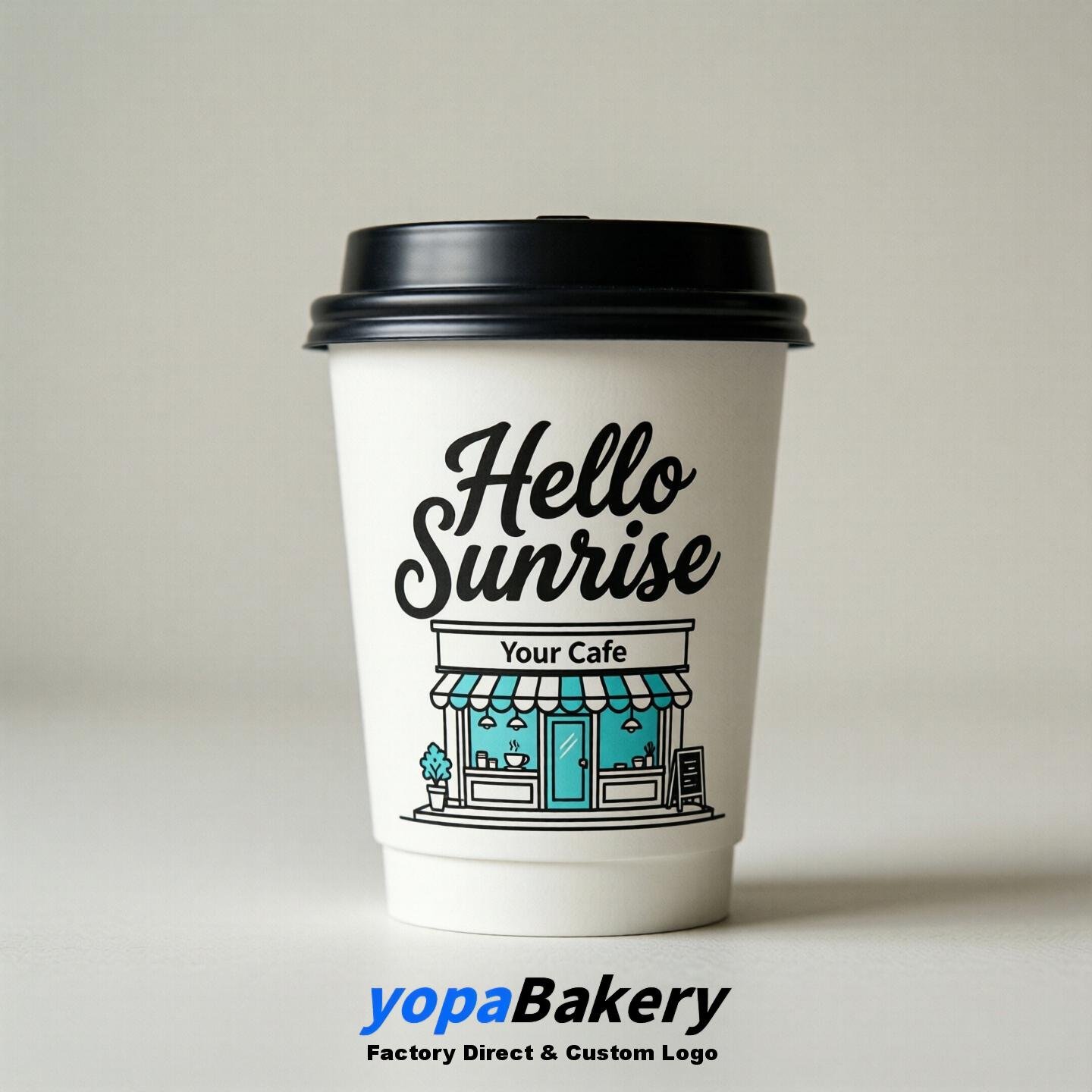 'Hello Sunrise' Paper Coffee Cups | Sunrise Cafe Packaging Design Agency