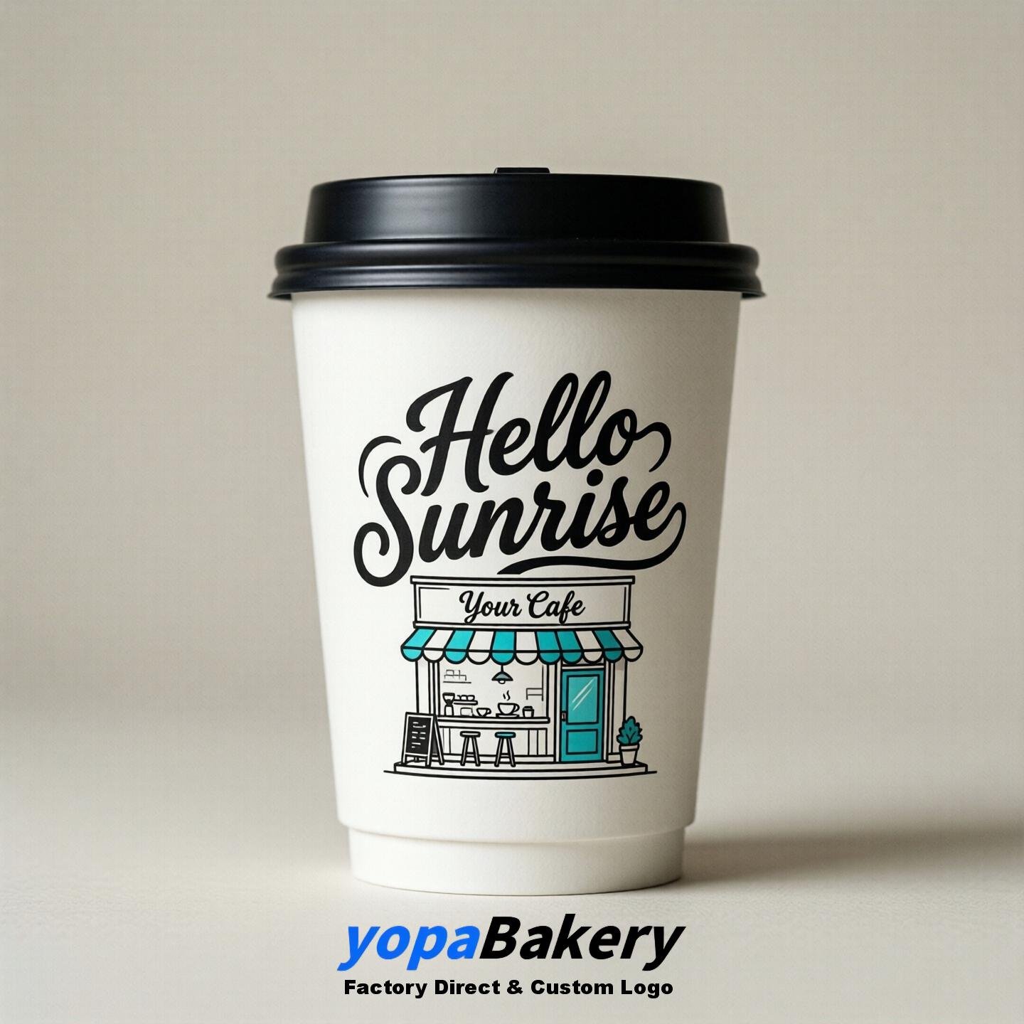 'Hello Sunrise' Paper Coffee Cups | Sunrise Cafe Packaging Design Agency