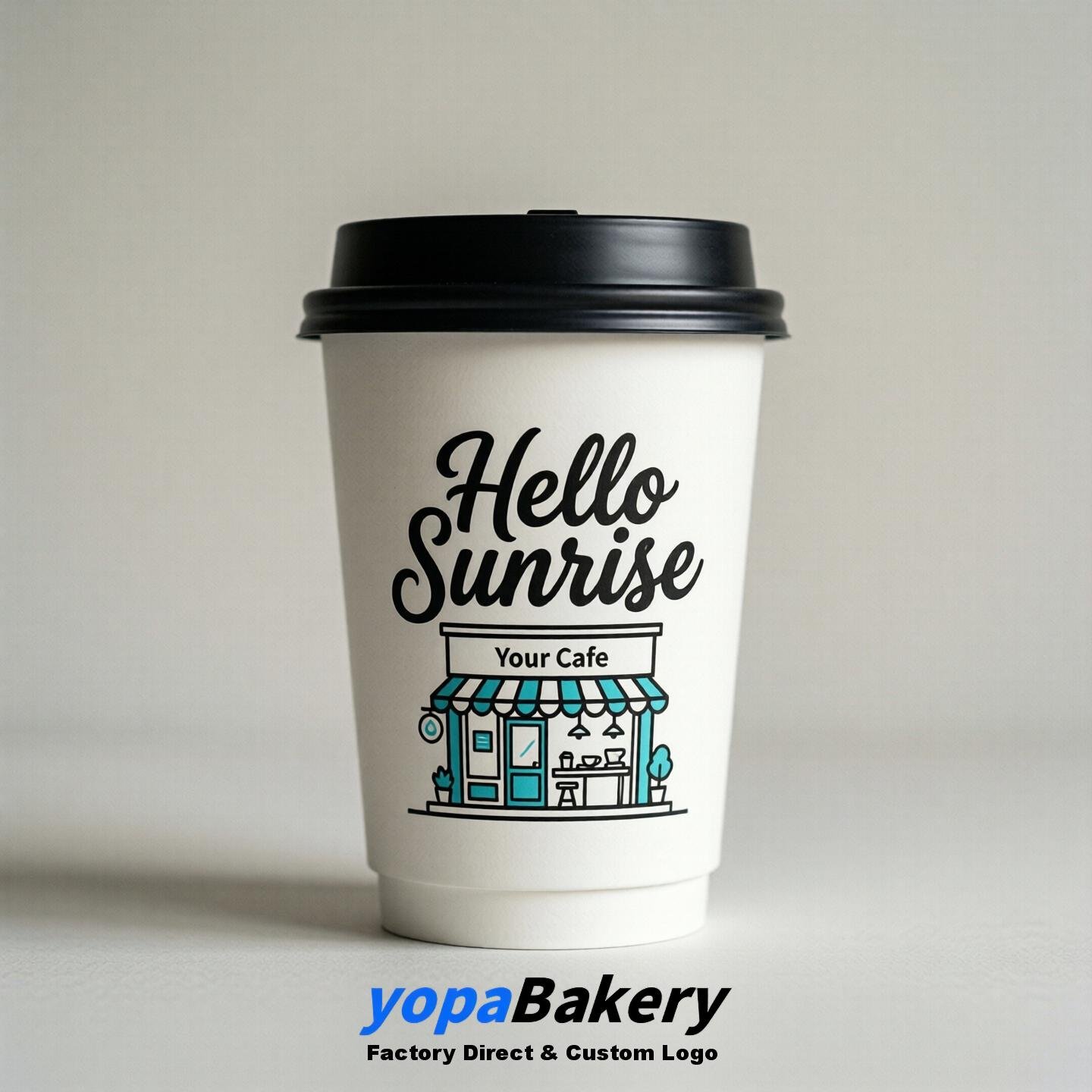 'Hello Sunrise' Paper Coffee Cups | Sunrise Cafe Packaging Design Agency