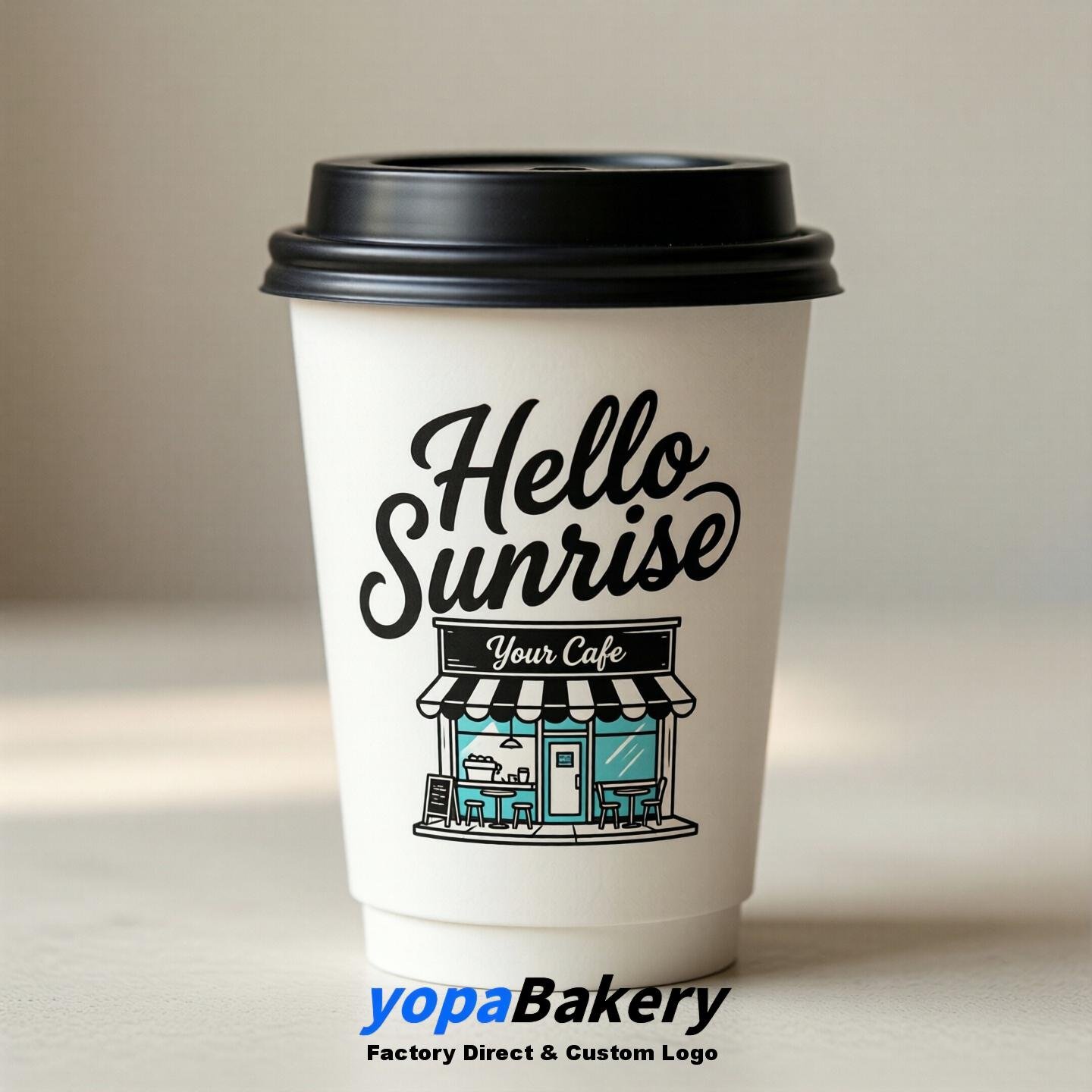 'Hello Sunrise' Paper Coffee Cups | Sunrise Cafe Packaging Design Agency