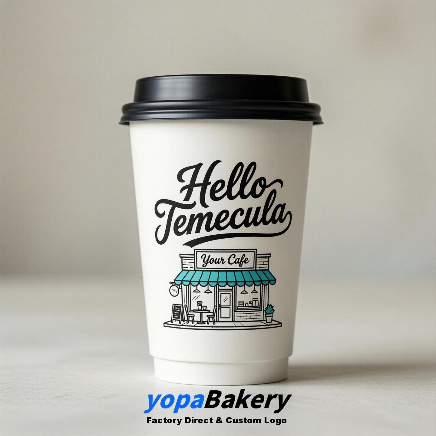 'Welcome to Temecula' Paper Coffee Cups | Temecula Cafe Packaging Design Firm