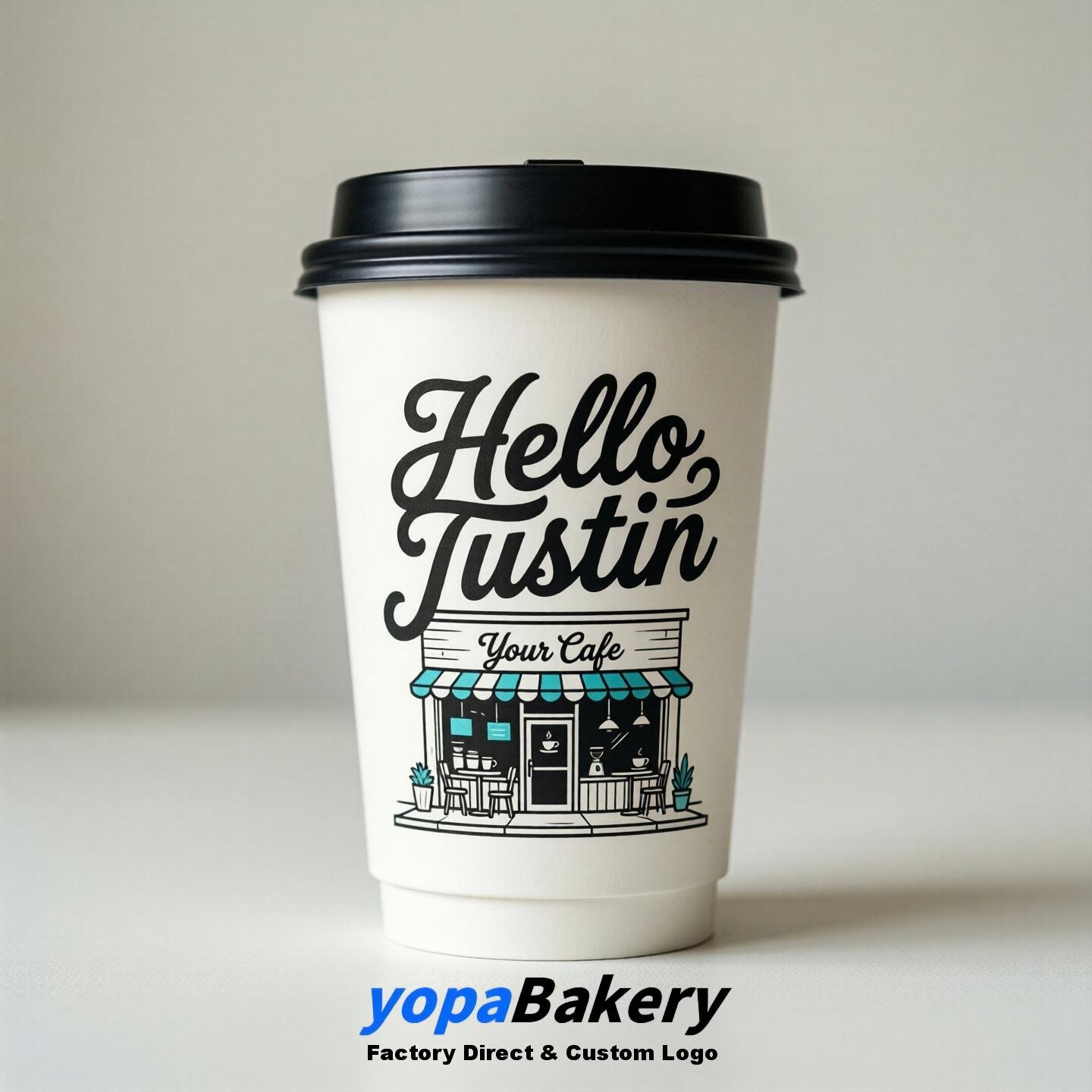 'Hello Tustin' Paper Coffee Cups | Tustin Cafe Packaging Design Agency