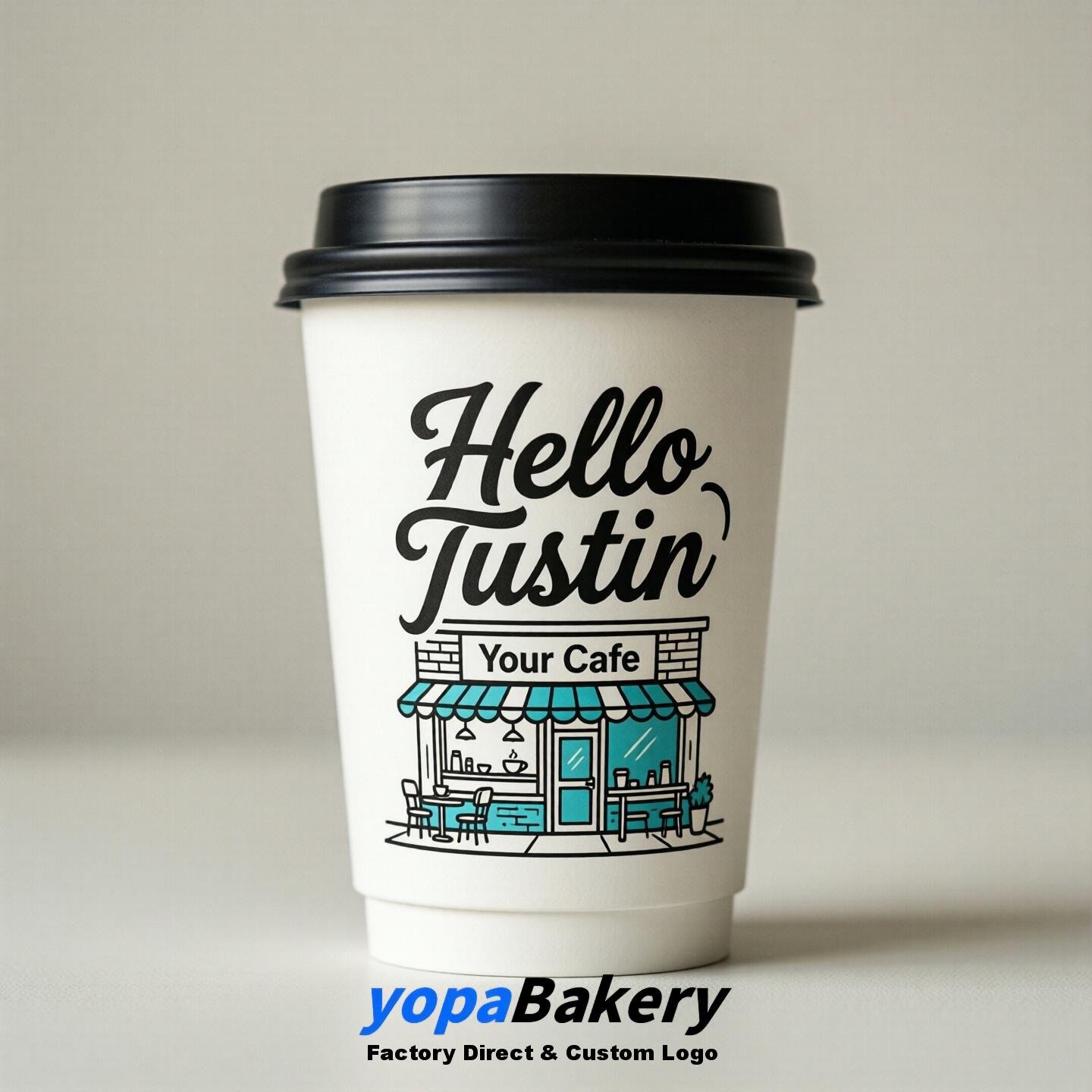 'Hello Tustin' Paper Coffee Cups | Tustin Cafe Packaging Design Agency