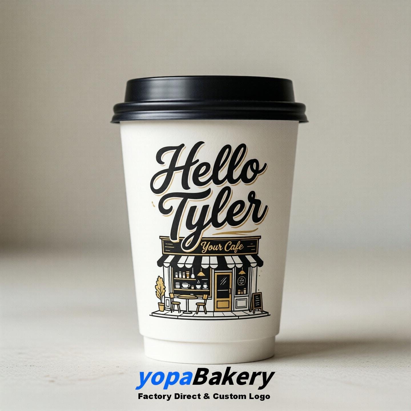 'Welcome to Tyler' Paper Coffee Cups | Tyler Cafe Packaging Design Firm