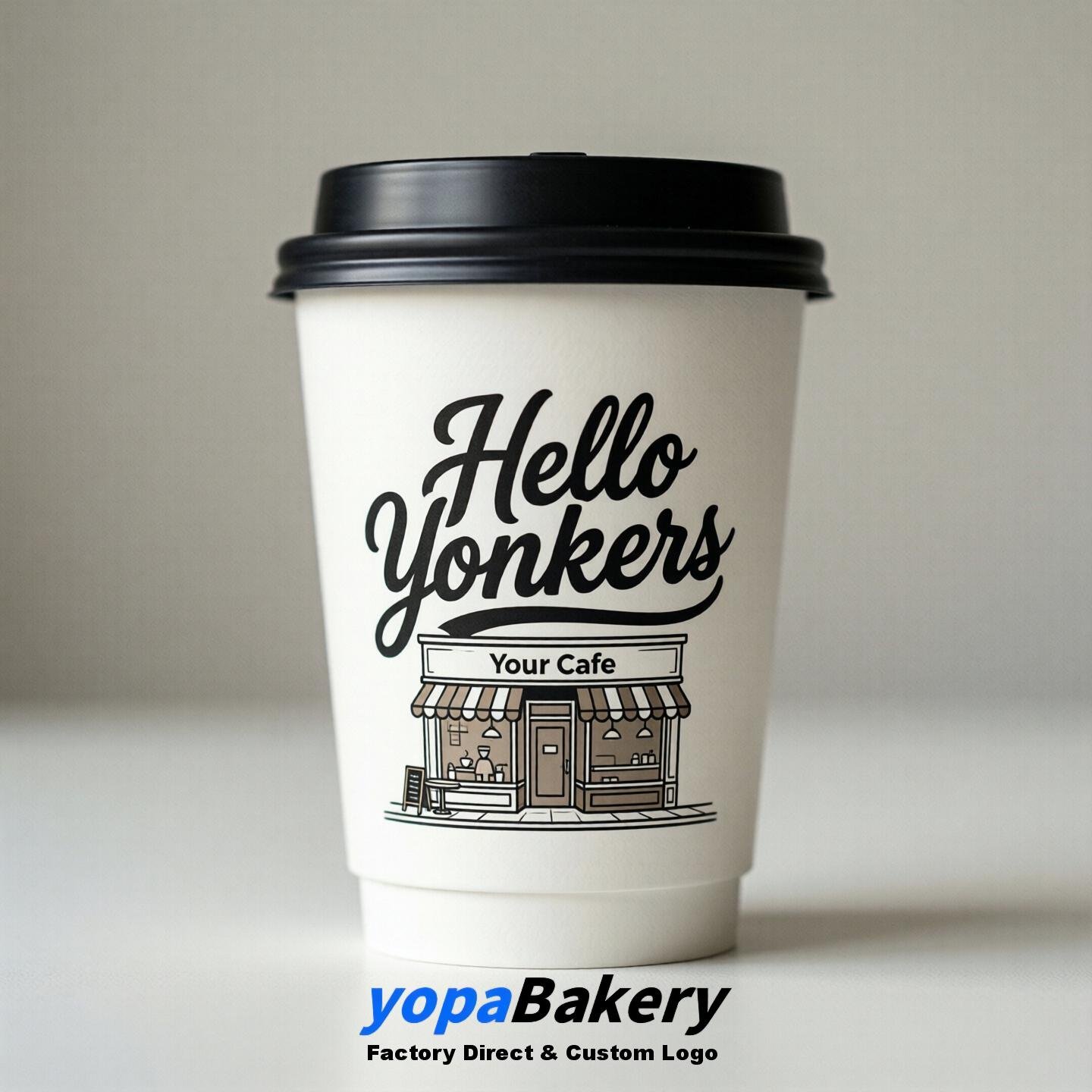 Welcome to Yonkers Printed Paper Coffee Cups | Yonkers Cafe Packaging Designer