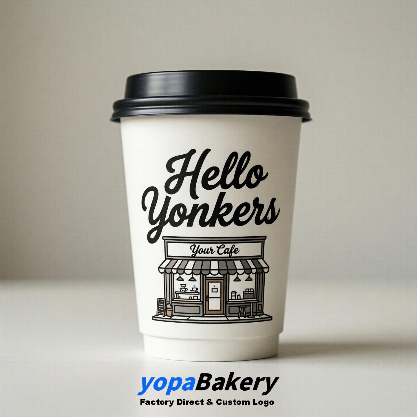 Welcome to Yonkers Printed Paper Coffee Cups | Yonkers Cafe Packaging Designer