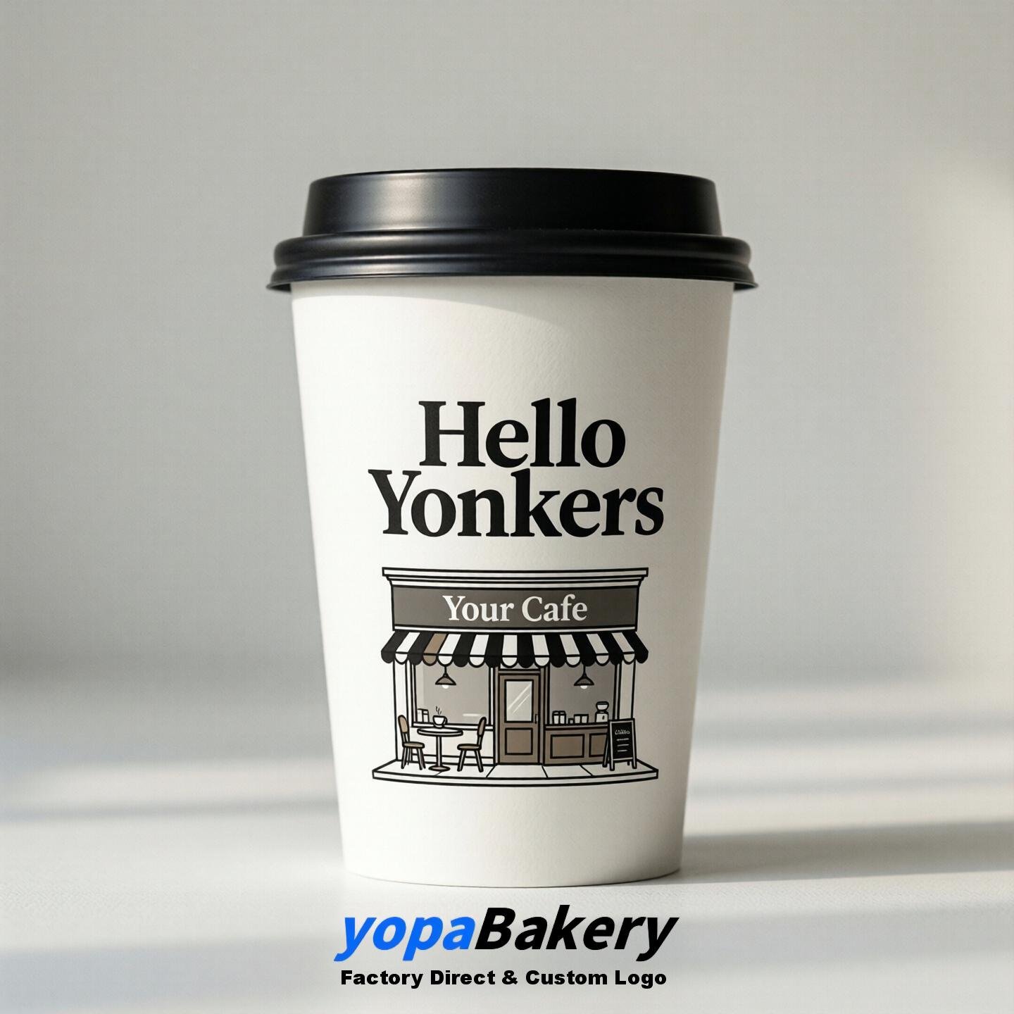 Welcome to Yonkers Printed Paper Coffee Cups | Yonkers Cafe Packaging Designer
